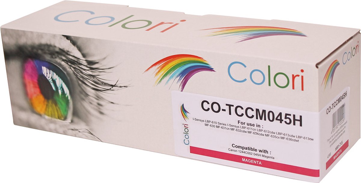 Colori huismerk toner geschikt voor Canon 045H 045 magenta voor I-Sensys LBP-610 Series LBP-611cn LBP-612cdw LBP-613cdw LBP-613cw MF-630 MF-631cn MF-632cdw MF-634cdw MF-635cx MF-636cdwt