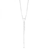 Twice As Nice halsketting in edelstaal, cirkel en staafjes  67 cm+5 cm