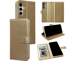 Casemania Hoesje Geschikt voor Samsung Galaxy A14 - Goud - Portemonnee Book Case - Pasjeshouder en Magneetlipje