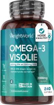 Huile de poisson WeightWorld Omega 3 - 2000 mg - 240 gélules pendant 4 mois - 660 mg d'EPA et 440 mg de DHA