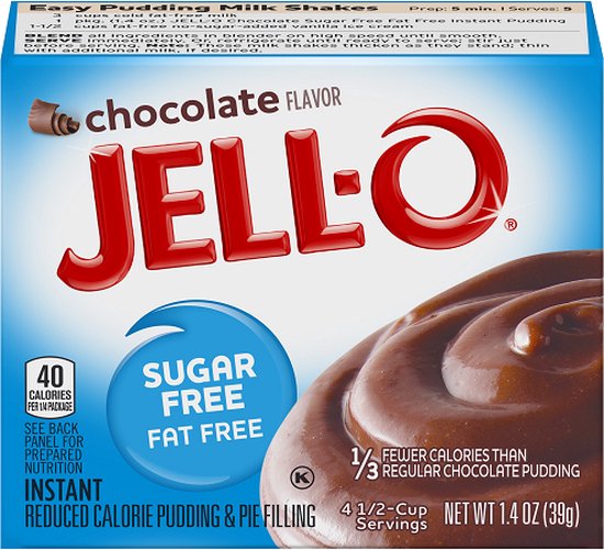 Jello Chocolade Pudding Suikervrij 1 x 39 gram Snel afvallen