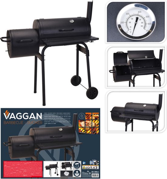 Bbq Houtskoolbarbecue Zwart - Metaal - 121x122x55cm van ProGarden — afbeelding 4