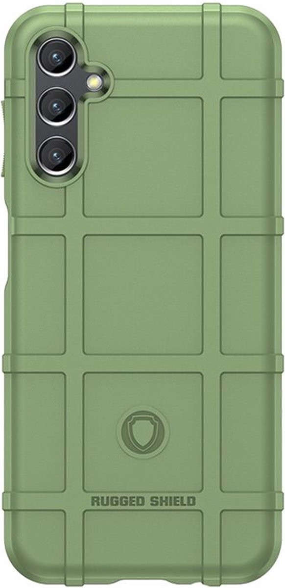 MobyDefend Hoesje - Geschikt voor Samsung Galaxy A14 - Rugged Shield TPU Backcover - Groen