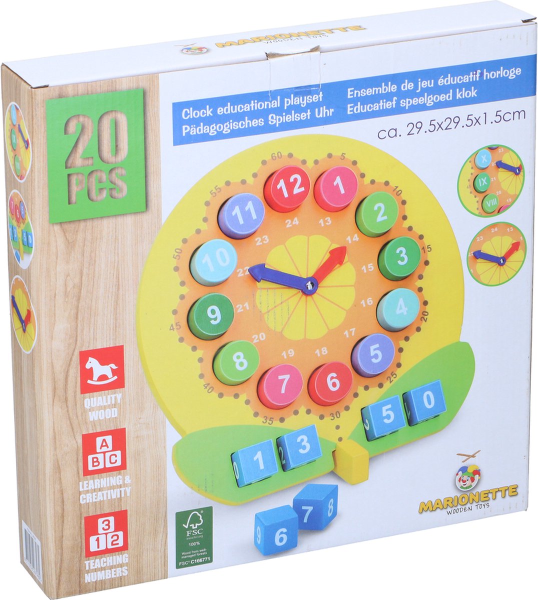 Horloge enfant magnétique beige Navaris - Apprentissage précoce - Carte  éducative avec