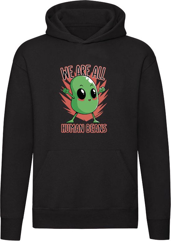 We are all human beans Hoodie - boon - groente - eten - gezond - humor - grappig - unisex - trui - sweater - capuchon