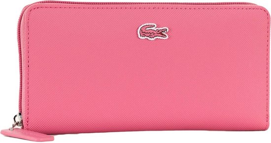 Lacoste - Concept-portemonnee dames petit piqué met rits en ruimte voor 12 pasjes - roze