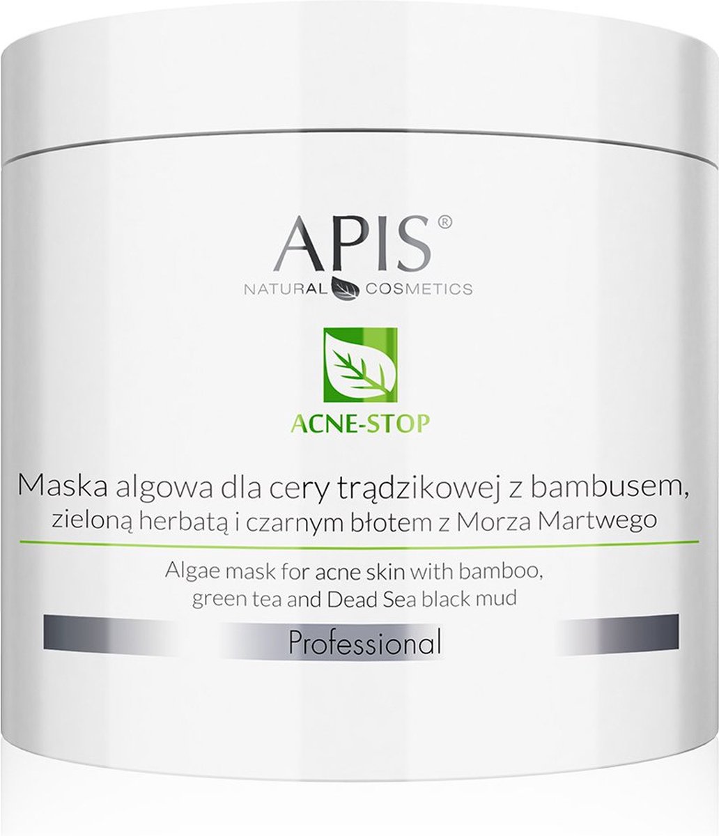 Acne-Stop algenmasker voor de acnegevoelige huid met bamboe groene thee en zwarte modder uit de Dode Zee 200g