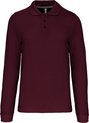 Polo homme à boutons et manches longues Rouge Vin - XL