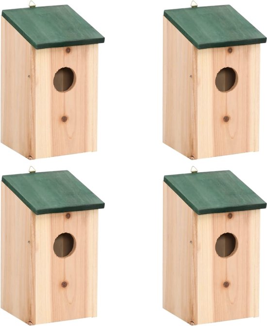 Foto: Vidaxl vogelhuisjes 4 st 12x12x22 cm hout