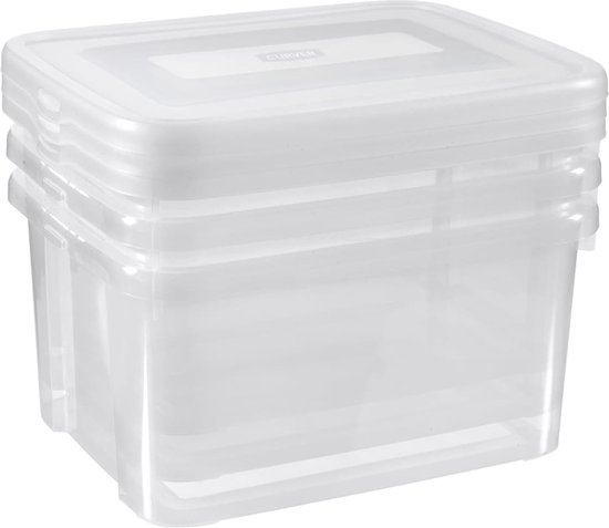 COSTWAY Set Van 4 Opbergdozen 212 Liter Met Wielen En Transparante Deuren - Stapelbaar