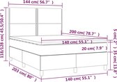 vidaXL - Boxspring - met - matras - fluweel - zwart - 140x200 - cm