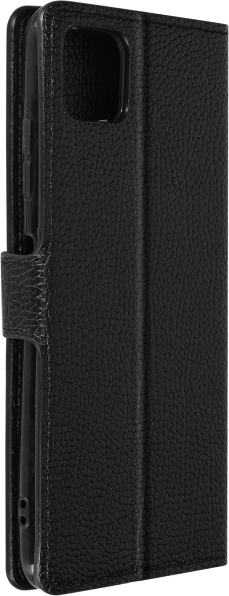 Geschikt voor Samsung A22 5G Folio Wallet Case Videohouder Riem Zwart