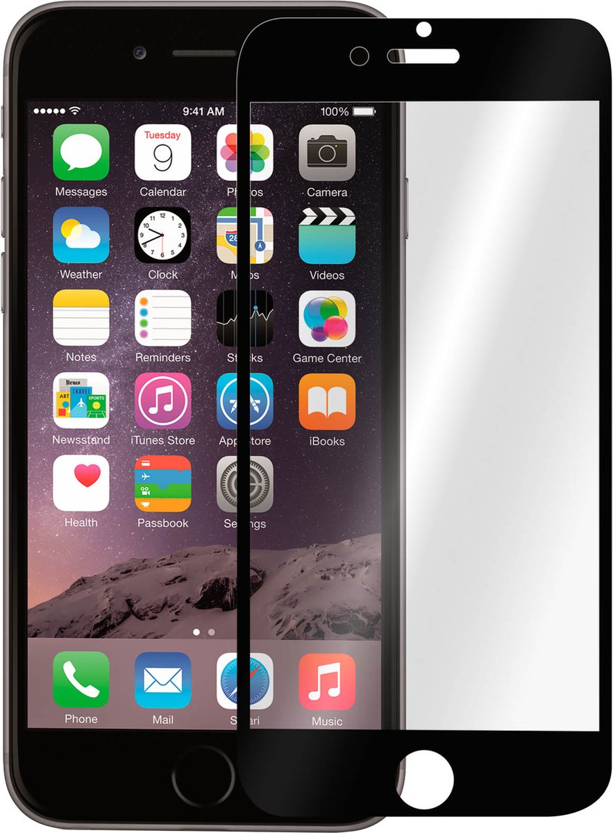 Avizar Film Verre Trempé Protection Écran pour Geschikt voor Apple iPhone 6, Zwart