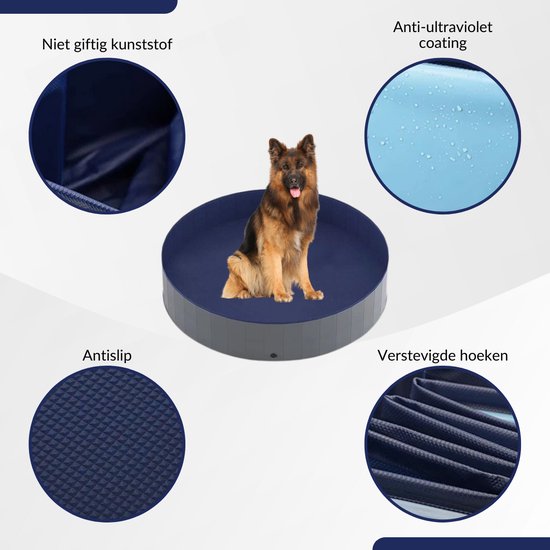 Piscine pour chiens Piscine pour animaux Cadeau Colle PVC+MDF Bain Pliable  80*20CM