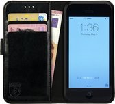 Rosso Element Book Case Wallet Hoesje Geschikt voor Apple iPhone 5C | Portemonnee | 3 Pasjes | Magneetsluiting | Stand Functie | Zwart