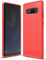 Samsung Galaxy Note 8 Geborsteld TPU Hoesje Rood