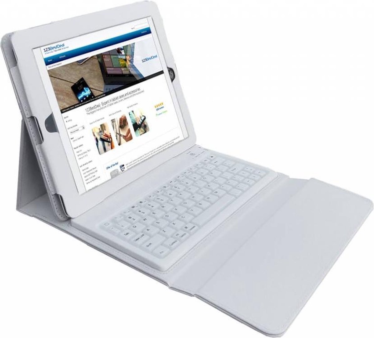 Bluetooth Keyboard Case voor de Apple Ipad 1/2/3/4, Hoes met Toetsenbord voor de eerste generatie Ipad (niet voor de Air of Pro versies)