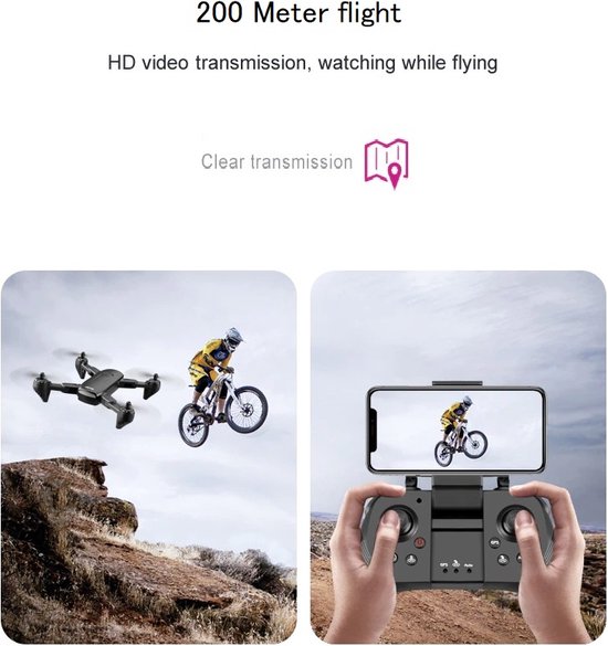 LUXWALLET SG Starter - 30Km/h - HD Camera - 1.3 Megapixel 960P - Geen vliegbewijs - FPV - Drone - Quadcopter - Beginner Drone - RC + 2x Accu
