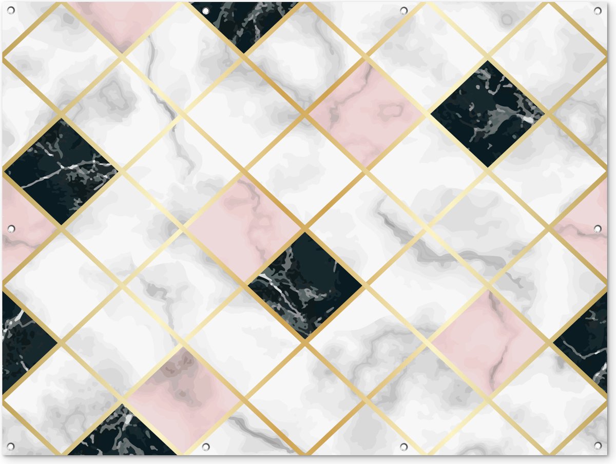 Poster de jardin Marbre Formes géométriques Motifs Luxe 170x120
