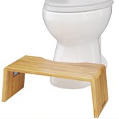 Oslo opvouwbare bamboe toiletkruk - 7-inch inklapbare badkamerkruk voor volwassenen en kinderen, bruin