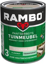 Rambo Pantserbeits Tuinmeubel Zijdeglans - Makkelijk Verwerkbaar - Waterproof - Whitewash - 0.75L