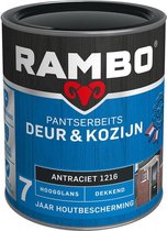 Rambo Pantserbeits Deur & Kozijn Hoogglans Dekkend - Super Vochtregulerend - Antraciet - 0.75L