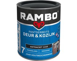 Rambo Pantserbeits Deur & Kozijn Hoogglans Dekkend - Super Vochtregulerend - Antraciet - 0.75L