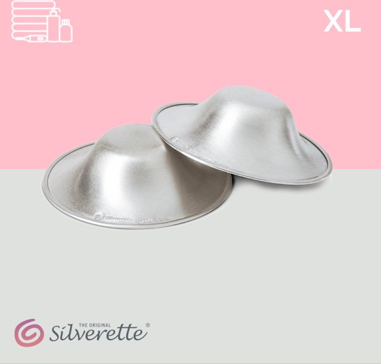 Tepelhoedje - Silverette | zilveren tepelkapjes | maat XL | 925 Zilver | tepelbescherming | nursing cups