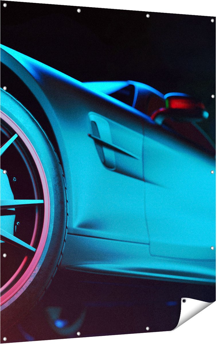 Gards Tuinposter Moderne Sportwagen Auto - 120x160 cm - Tuindoek - Tuindecoratie - Wanddecoratie buiten - Tuinschilderij Multikleur