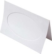 Kaarten Wit met 10,5x16,3 Ovale uitsnede - Buitenmaat voor 12,5x17,5 print, 240g 14,3x21,6cm (25 stuks)