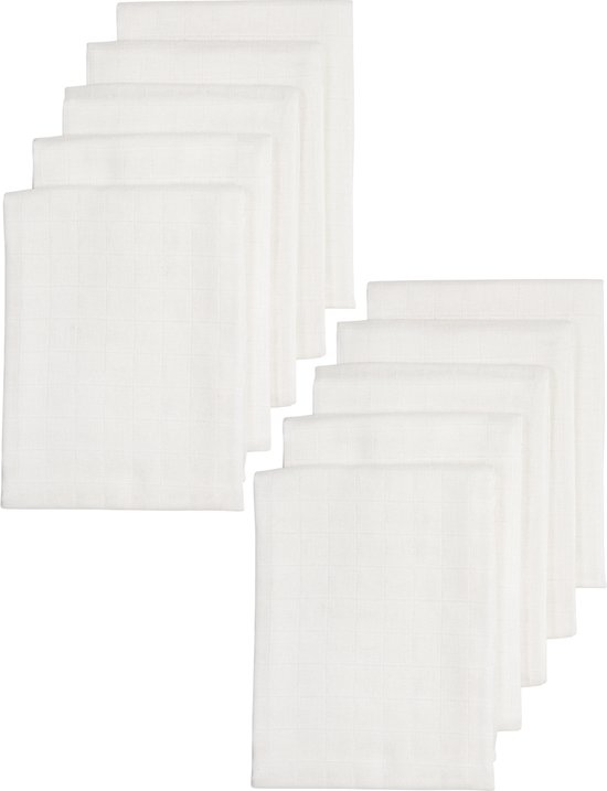 Meyco Baby Uni hydrofiele doeken - 10-pack - white - 70x70cm - Meyco