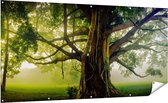 Gards Tuinposter Grote Levensboom met Veel Takken - 200x100 cm - Tuindoek - Tuindecoratie - Wanddecoratie buiten - Tuinschilderij