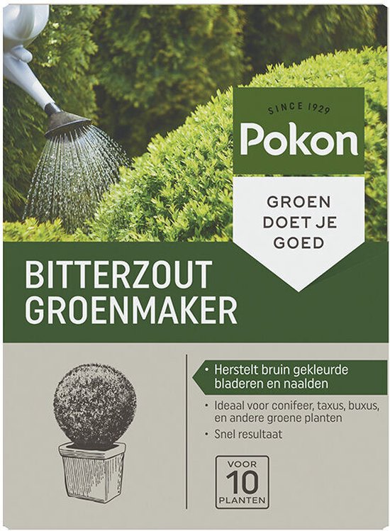 Foto: Pokon bitterzout groenmaker 500gr planten hersteller voor buxus of conifeer