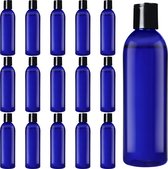 Belle Vous 16 Pak Blauw Plastic Knijpflessen – 240 ml Disc Sportfles Doppen Containers – Lege, Navulbare Reis Flessen voor Cosmetica, Lotion, Shampoo, Vloeibare Zeep, Crèmes en Meer