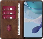 Motorola Moto G73 Hoesje Wallet Book Case Kunstleer Bruin