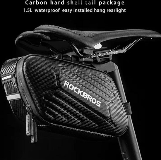 Sac De Selle Vélo RockBros C28BK - Noir, étanche, 0.5L - Neuf