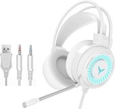 2 STUKS G58 Head-Mounted Gaming Wired Headset met Microfoon, Kabellengte: ongeveer 2 m, Kleur: Wit Kleurrijke 3,5 mm Versie