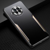 Voor Xiaomi Redmi Note 9 Pro Blade-serie TPU-frame + titaniumlegering Zandstraaltechnologie Backplane + kleur Aluminiumlegering Decoratieve rand Mobiele telefoon Beschermende schaal (zwart + 