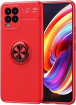 Voor OPPO Realme 8/8 Pro metalen ringhouder 360 graden roterende TPU-hoes (rood + rood)