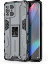 Voor OPPO Find X3 Supersonic PC + TPU schokbestendige beschermhoes met houder (grijs)