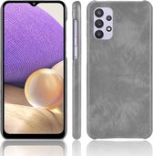 Voor Samsung Galaxy A32 5G schokbestendige Litchi-textuur pc + PU-hoes (grijs)