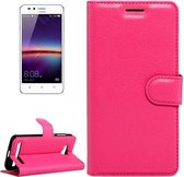 Voor Huawei Y3 II / Y311 Litchi Textuur Horizontale Flip Leren Case met Magnetische Gesp & Houder & Kaartsleuven & Portemonnee (Magenta)