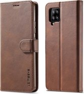 Voor Samsung Galaxy A42 5G LC.IMEEKE Kalfsstructuur Horizontale Flip Leren Case met Houder & Kaartsleuven & Portemonnee (Bruin)