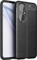 Voor Huawei P50 Litchi Texture TPU schokbestendig hoesje (zwart)