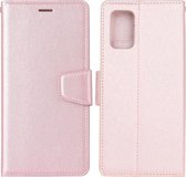 Voor Samsung Galaxy S20 FE Zijden Textuur Horizontale Flip Leren Case met Houder & Kaartsleuven & Portemonnee & Fotolijst (Rose Goud)
