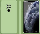 Voor Huawei Mate 20 effen kleur imitatie vloeibare siliconen rechte rand valbestendige volledige dekking beschermhoes (matcha groen)