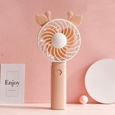 2 STKS USB Opladen Handheld Mini Ventilator Draagbare Hand Kleine Ventilator (XH04 Roze)