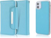 Litchi Texture Horizontale Flip Buckle Afneembare Magnetische PU Leather Case met Kaartsleuven & Portemonnee & Fotolijst Voor iPhone 11 (Blauw)