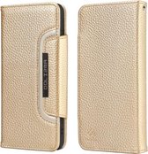 Voor Samsung Galaxy S21 + 5G Litchi Texture Horizontale Flip Buckle Afneembare Magnetische PU Leather Case met Kaartsleuven & Portemonnee & Fotolijst (Goud)