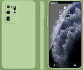 Voor Samsung Galaxy S20 Ultra Effen Kleur Imitatie Vloeibare Siliconen Rechte Rand Valbestendige Volledige Dekking Beschermhoes (Matcha Groen)